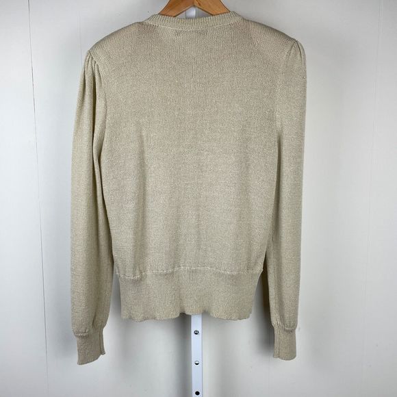 Vintage‎ Umi Collections Knit Sweater Applique Anne Crimmins Beige Small - Picture 6 of 8